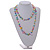 Pastel Multicoloured Shell Nugget and Glass Bead Long Necklace - 115cm Long - view 3
