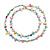 Pastel Multicoloured Shell Nugget and Glass Bead Long Necklace - 115cm Long - view 2