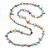 Pastel Multicoloured Shell Nugget and Glass Bead Long Necklace - 115cm Long
