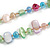Pastel Multicoloured Shell Nugget and Glass Bead Long Necklace - 115cm Long - view 4