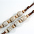 Antique White Ceramic Bead Tassel Necklace with Brown Cotton Cord/Adjustable/Slight Variation In Colour/Natural Irregularities/60cm L/10cm Tasse - view 5