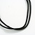 Dusty Blue Ceramic Flower Bead Black Silk Cord Long Necklace - 95cm Long - view 6