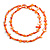 Orange Shell Nugget/ Glass Bead Long Necklace - 115cm Long