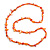 Orange Shell Nugget/ Glass Bead Long Necklace - 115cm Long - view 6