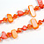Orange Shell Nugget/ Glass Bead Long Necklace - 115cm Long - view 4