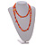 Orange Shell Nugget/ Glass Bead Long Necklace - 115cm Long - view 3