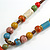 Multicoloured Ceramic Bead Tassel Necklace with Brown Cotton Cord/66cm L/13cm Tassel/Natural Irregularities/Slight Variation In Colour - view 4