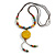 Multicoloured Ceramic Bead Tassel Necklace with Brown Cotton Cord/66cm L/13cm Tassel/Slight Variation In Colour/Natural Irregularities