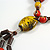 Multicoloured Ceramic and Wood Bead Tassel Brown Silk Cord Necklace/70cm to 80cm L/Slight Variation In Colour/Natural Irregularities - view 9
