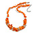 Shell/Glass Bead Mixture in Orange Colour Necklace/46cm L/ 6cm Ext