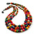 Statement Layered Multicoloured Wood Bead Necklace - 70cm Long - view 2