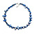 Sea Shell and Glass Bead Necklace in Blue Shades - 47cm L/ 4cm Ext - view 2