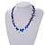 Sea Shell and Glass Bead Necklace in Blue Shades - 47cm L/ 4cm Ext - view 3