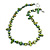 Sea Shell and Glass Bead Necklace in Green Shades - 47cm L/ 4cm Ext