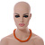 Multistrand Dusty Orange Glass Bead Necklace - 48cm L/ 7cm Ext - view 3