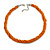 Multistrand Dusty Orange Glass Bead Necklace - 48cm L/ 7cm Ext - view 2