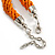 Multistrand Dusty Orange Glass Bead Necklace - 48cm L/ 7cm Ext - view 6