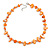 Orange Sea Shell and Transparent Orange Glass Bead Necklace - 54cm L/6cm Ext - view 2