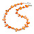 Orange Sea Shell and Transparent Orange Glass Bead Necklace - 54cm L/6cm Ext - view 4