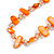 Orange Sea Shell and Transparent Orange Glass Bead Necklace - 54cm L/6cm Ext - view 5