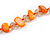 Orange Sea Shell and Transparent Orange Glass Bead Necklace - 54cm L/6cm Ext - view 6