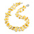 Two Row Layered Yellow Shell Nugget and Transparent Glass Crystal Bead Necklace - 48cm L