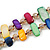 Two Row Layered Multicoloured Shell Nugget and Citrine Glass Crystal Bead Necklace - 48cm Long - view 4