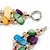 Two Row Layered Multicoloured Shell Nugget and Citrine Glass Crystal Bead Necklace - 48cm Long - view 5