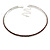 Slim Burgundy Red Crystal Choker Style Necklace In Silver Tone Metal - 35cm L/ 10cm Ext