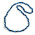 10mm D/ Solid Glass and Faux Pearl Bead Long Necklace (Blue/Black Colours) - 108cm Long (Natural Irregularities) - view 2