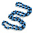 10mm D/ Solid Glass and Faux Pearl Bead Long Necklace (Blue/Black Colours) - 108cm Long (Natural Irregularities) - view 5