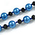 10mm D/ Solid Glass and Faux Pearl Bead Long Necklace (Blue/Black Colours) - 108cm Long (Natural Irregularities) - view 6
