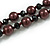 10mm D/ Solid Glass and Faux Pearl Bead Long Necklace (Dark Brown/Black Colours) - 108cm Long (Natural Irregularities) - view 7