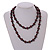 10mm D/ Solid Glass and Faux Pearl Bead Long Necklace (Dark Brown/Black Colours) - 108cm Long (Natural Irregularities) - view 3