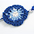 Handmade Blue/Light Blue/White Floral Crochet Blue/White Glass Bead Long Necklace/ Lightweight - 100cm Long - view 4