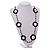 Handmade Black/White Floral Crochet Blue/White Glass Bead Long Necklace/ Lightweight - 100cm Long - view 3