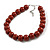 20mm/Chunky Polished Chocolade Brown Wood Bead Necklace - 43cm L/10cm Ext