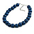 20mm/Chunky Polished Blue Wood Bead Necklace - 43cm L/10cm Ext - view 4