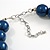 20mm/Chunky Polished Blue Wood Bead Necklace - 43cm L/10cm Ext - view 6