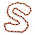 10mm D/ Solid Glass and Faux Pearl Bead Long Necklace (Orange/Black Colours) - 108cm Long (Natural Irregularities)