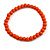15mm/Unisex/Men/Women Orange Round Bead Wood Flex Necklace - 44cm Long