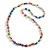 10mm D/ Solid Glass and Faux Pearl Bead Long Necklace (Multicoloured) - 108cm Long (Natural Irregularities) - view 2