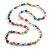 10mm D/ Solid Glass and Faux Pearl Bead Long Necklace (Multicoloured) - 108cm Long (Natural Irregularities)