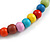 10mm/Unisex/Men/Women Multicoloured Round Bead Wood Flex Necklace - 45cm Long - view 6