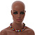 10mm/Unisex/Men/Women Multicoloured Round Bead Wood Flex Necklace - 45cm Long - view 3