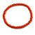 10mm/Unisex/Men/Women Orange Round Bead Wood Flex Necklace - 45cm Long