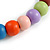 15mm/Unisex/Men/Women Multicoloured Round Bead Wood Flex Necklace - 44cm Long - view 5
