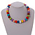 15mm/Unisex/Men/Women Multicoloured Round Bead Wood Flex Necklace - 44cm Long - view 3