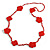 Handmade Red Floral Crochet Glass Bead Long Necklace/ Lightweight - 100cm Long