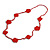 Handmade Red Floral Crochet Glass Bead Long Necklace/ Lightweight - 100cm Long - view 9